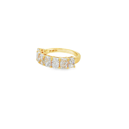 Ella Rose 3.38ct Emerald Cut Lab-Grown Diamond Seven-Stone Ring 14K Yellow Gold