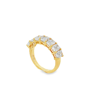 Ella Rose 3.38ct Emerald Cut Lab-Grown Diamond Seven-Stone Ring 14K Yellow Gold