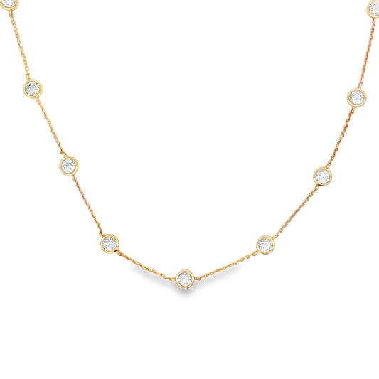 Ella Rose 3.38ct Lab-Grown Diamond Station Necklace 14K Yellow Gold
