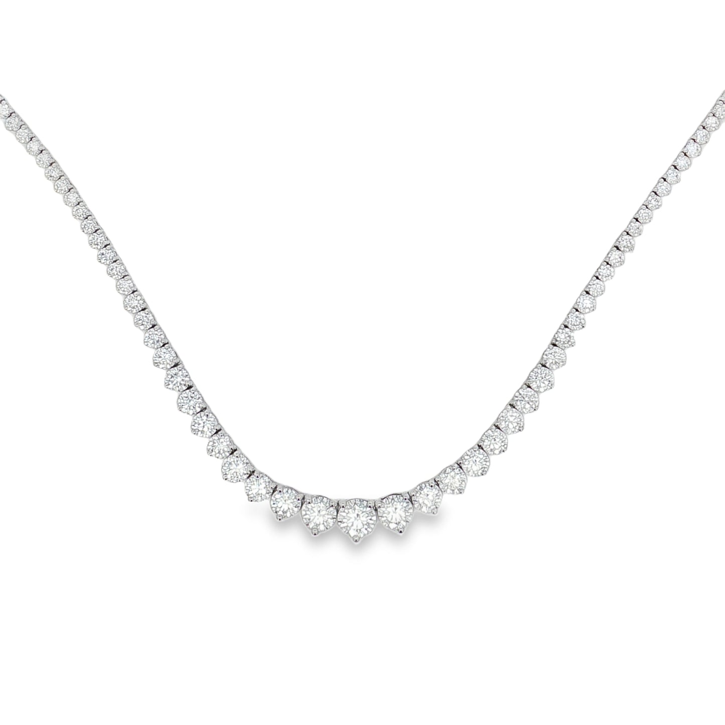 Ella Rose 10.04ct Lab-Grown Diamond Riviera Necklace 14K White Gold