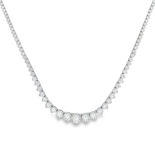 Ella Rose 12.18ct Lab-Grown Diamond Riviera Necklace 14K White Gold