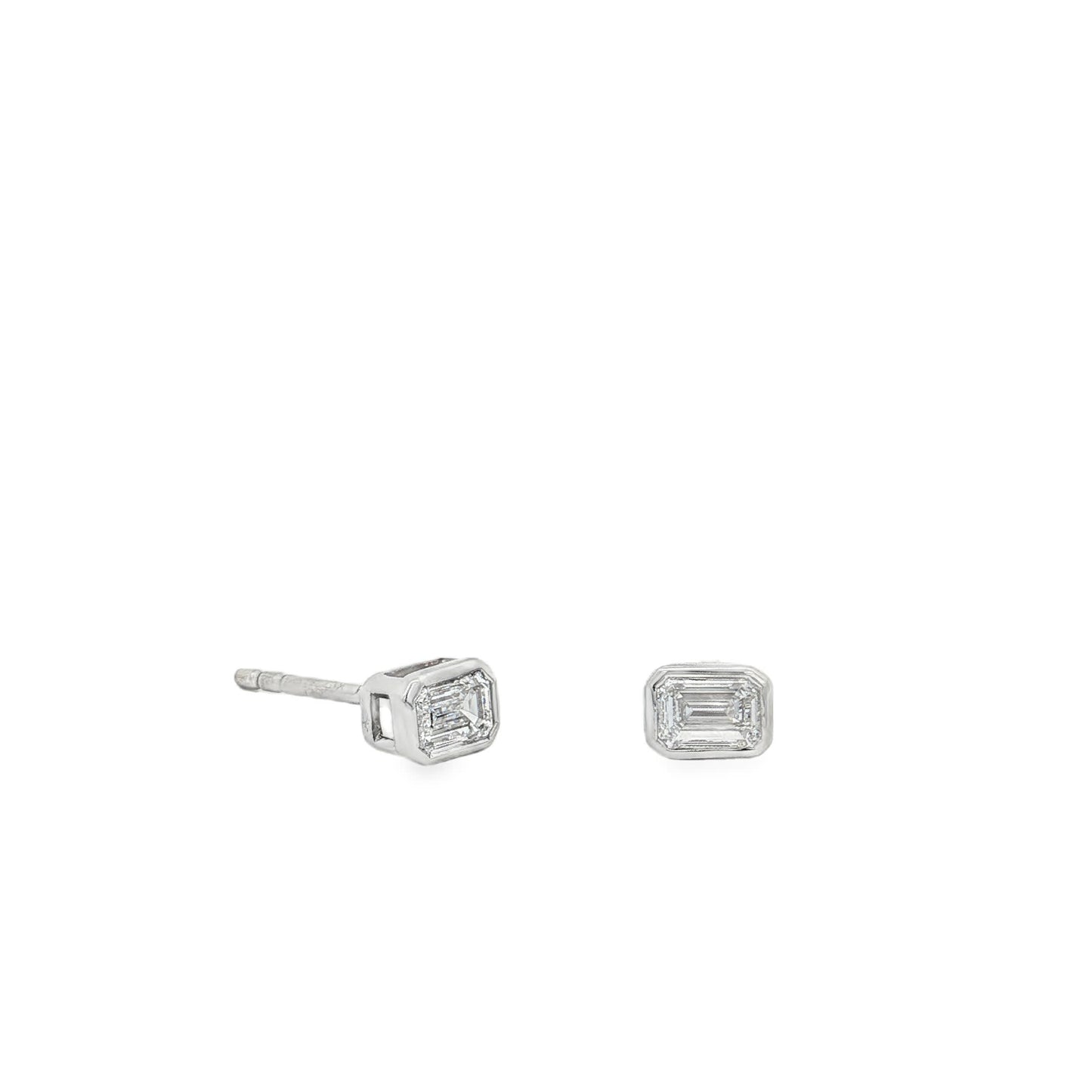 Ella Rose 0.54ct Emerald Cut Lab-Grown Diamond Stud Earrings 14K White Gold