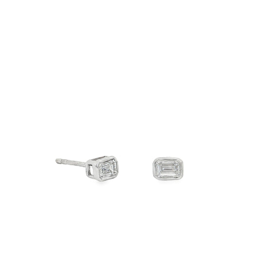 Ella Rose 0.54ct Emerald Cut Lab-Grown Diamond Stud Earrings 14K White Gold