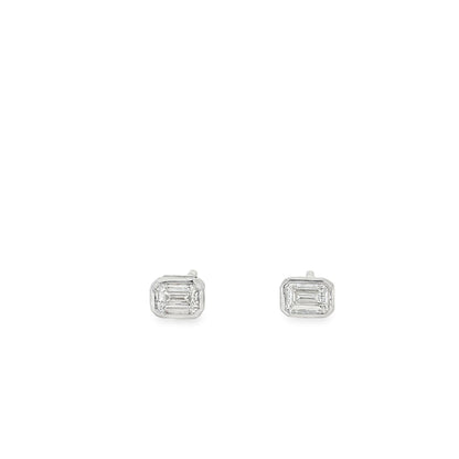 Ella Rose 0.54ct Emerald Cut Lab-Grown Diamond Stud Earrings 14K White Gold