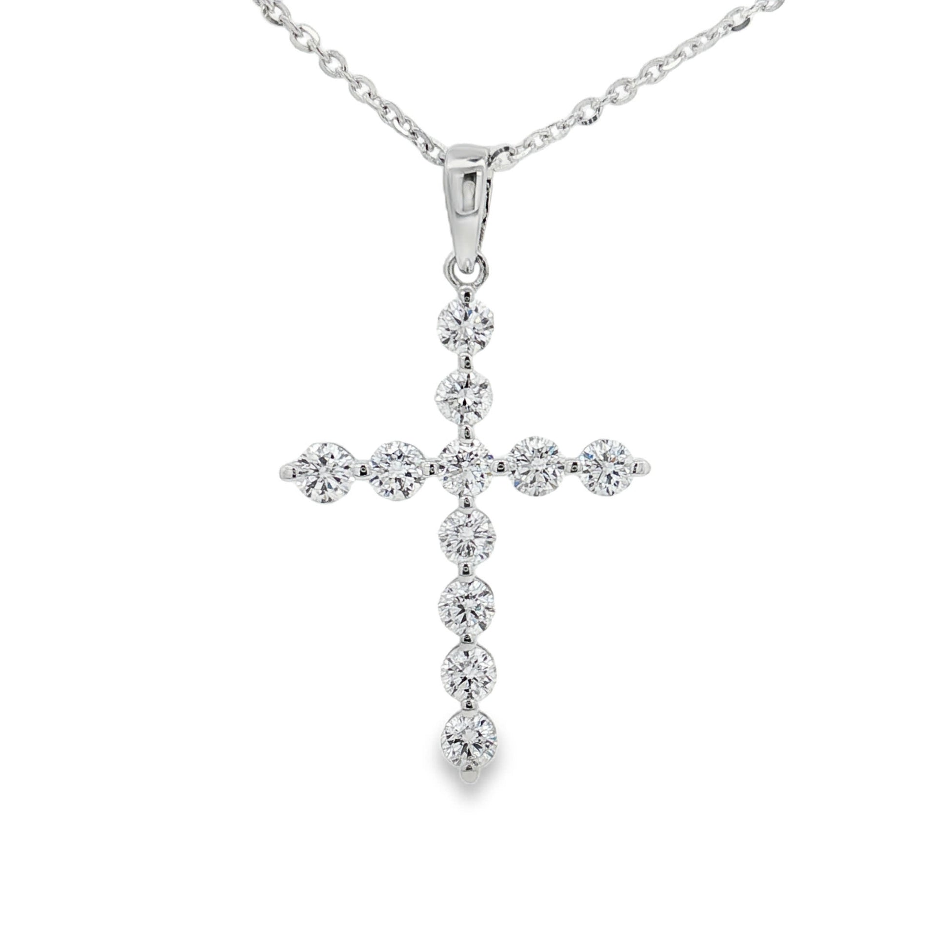 Ella Rose 1.09ct Lab-Grown Diamond Cross Pendant 14K White Gold