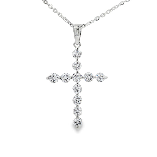 Ella Rose 1.09ct Lab-Grown Diamond Cross Pendant 14K White Gold