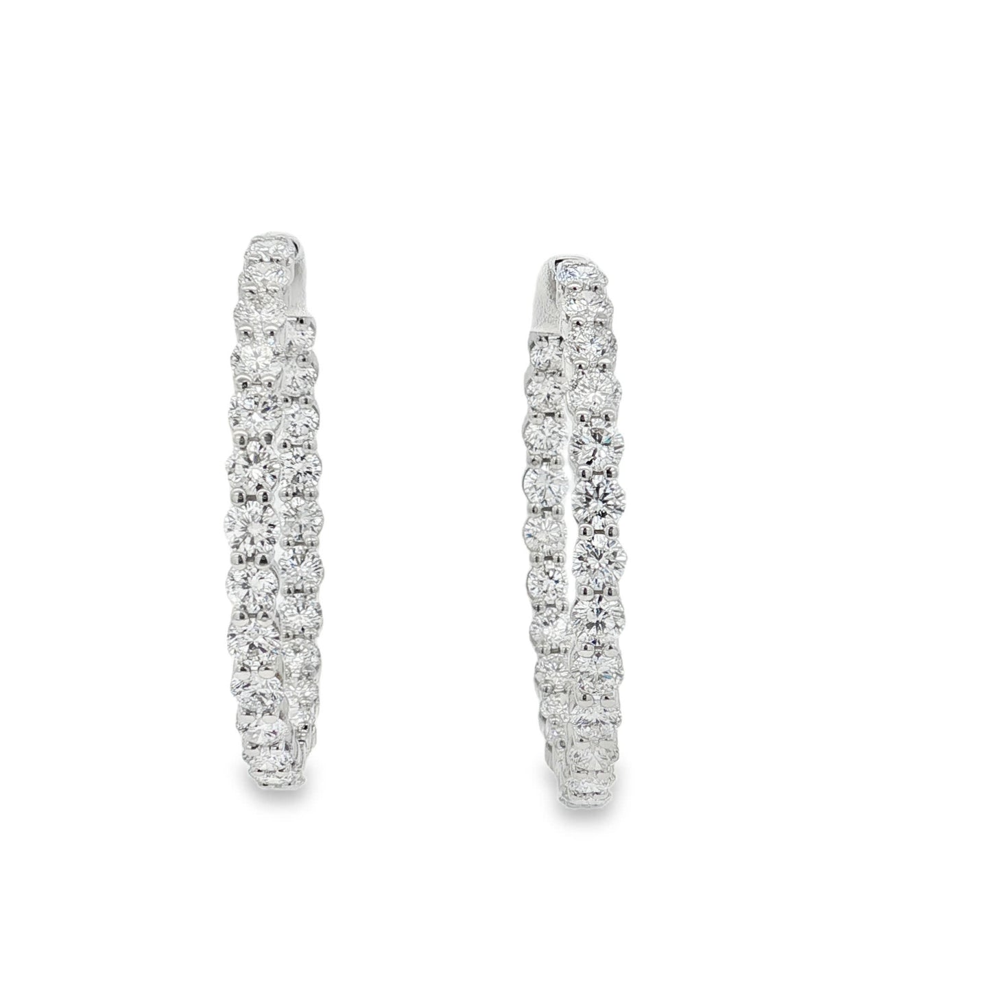 Ella Rose 4.39ct Lab-Grown Diamond Hoop Earrings 14K White Gold