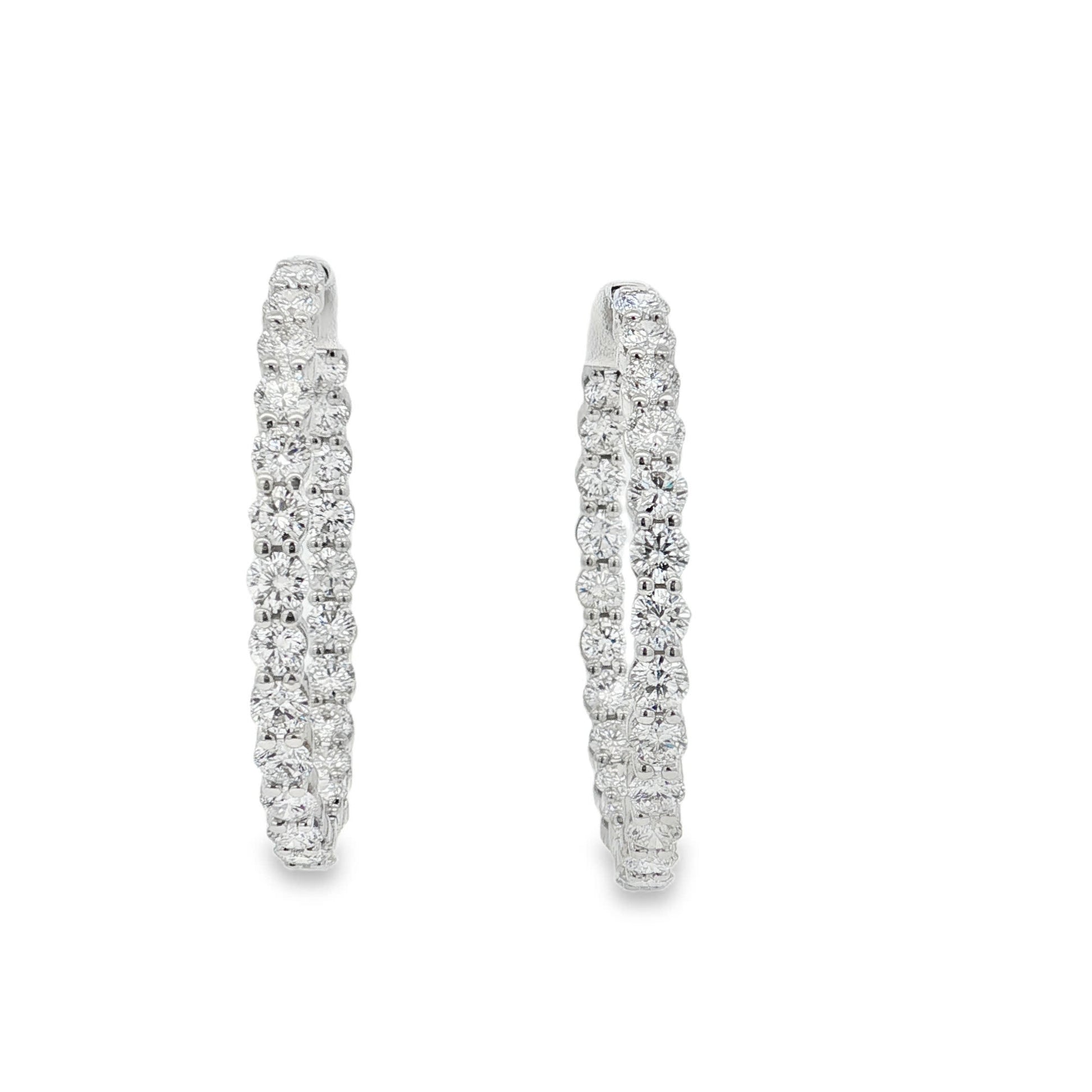 Ella Rose 4.39ct Lab-Grown Diamond Hoop Earrings 14K White Gold