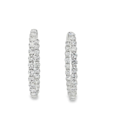 Ella Rose 4.39ct Lab-Grown Diamond Hoop Earrings 14K White Gold