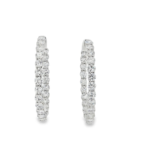 Ella Rose 4.39ct Lab-Grown Diamond Hoop Earrings 14K White Gold