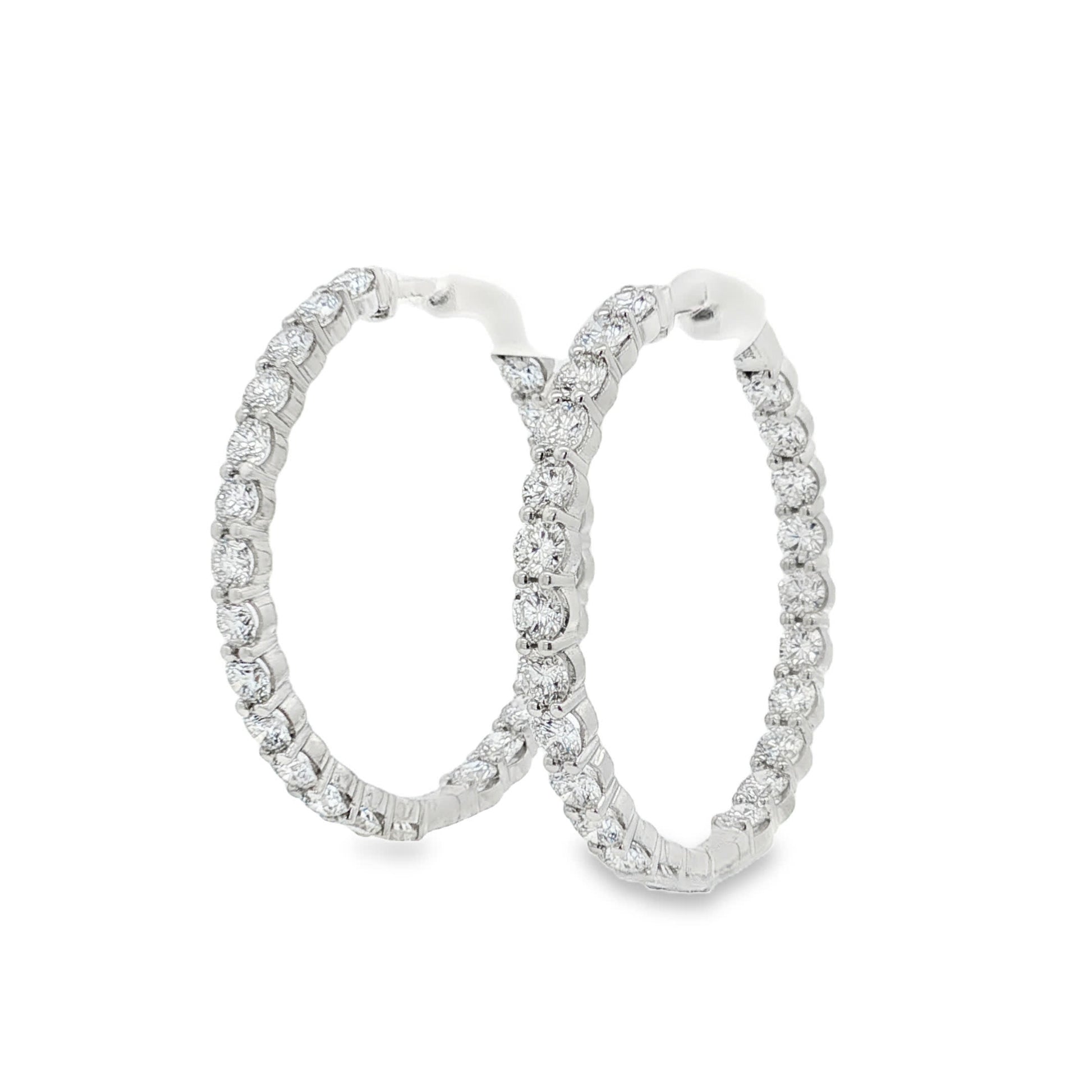 Ella Rose 4.39ct Lab-Grown Diamond Hoop Earrings 14K White Gold