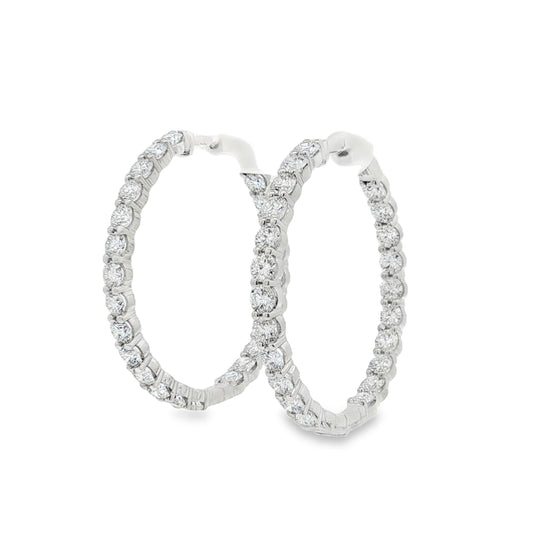 Ella Rose 4.39ct Lab-Grown Diamond Hoop Earrings 14K White Gold