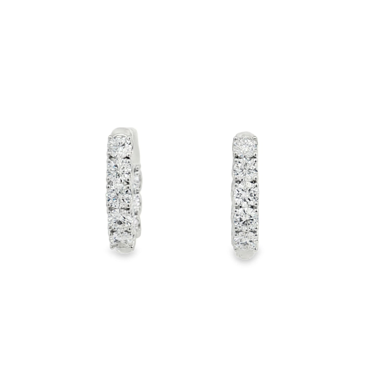 Ella Rose 2.50ct Lab-Grown Diamond Hoop Earrings 14K White Gold