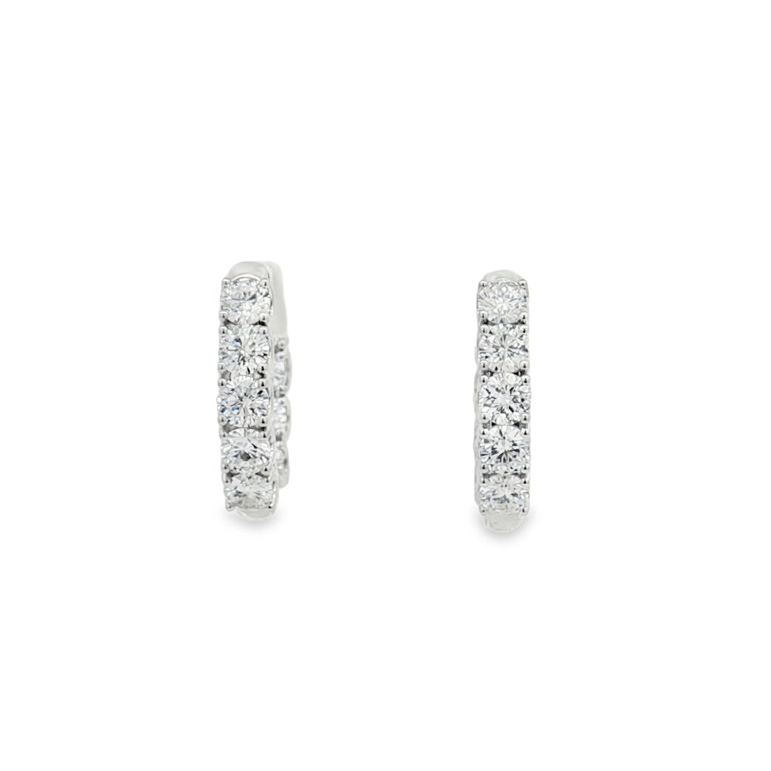 Ella Rose 2.50ct Lab-Grown Diamond Hoop Earrings 14K White Gold