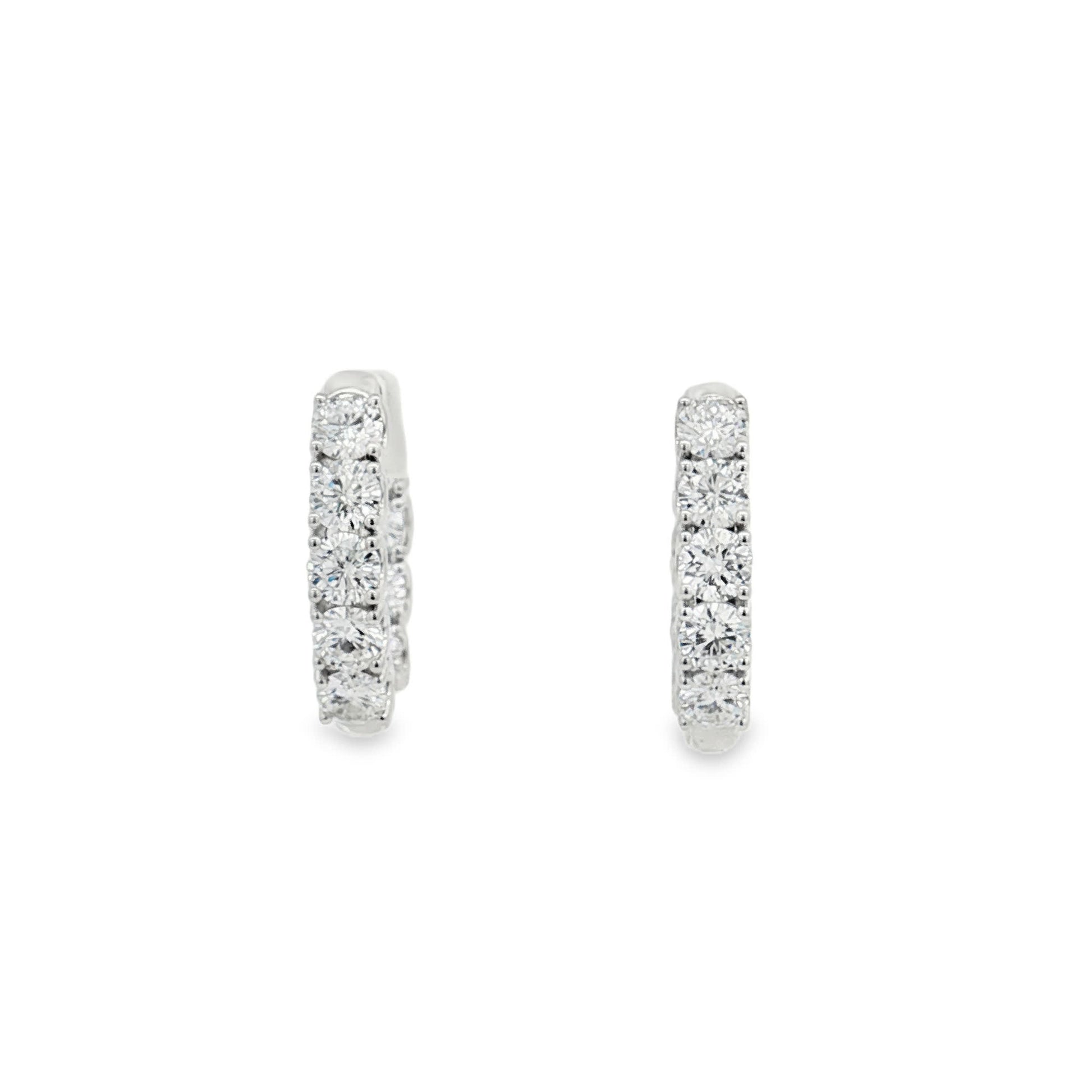 Ella Rose 2.50ct Lab-Grown Diamond Hoop Earrings 14K White Gold