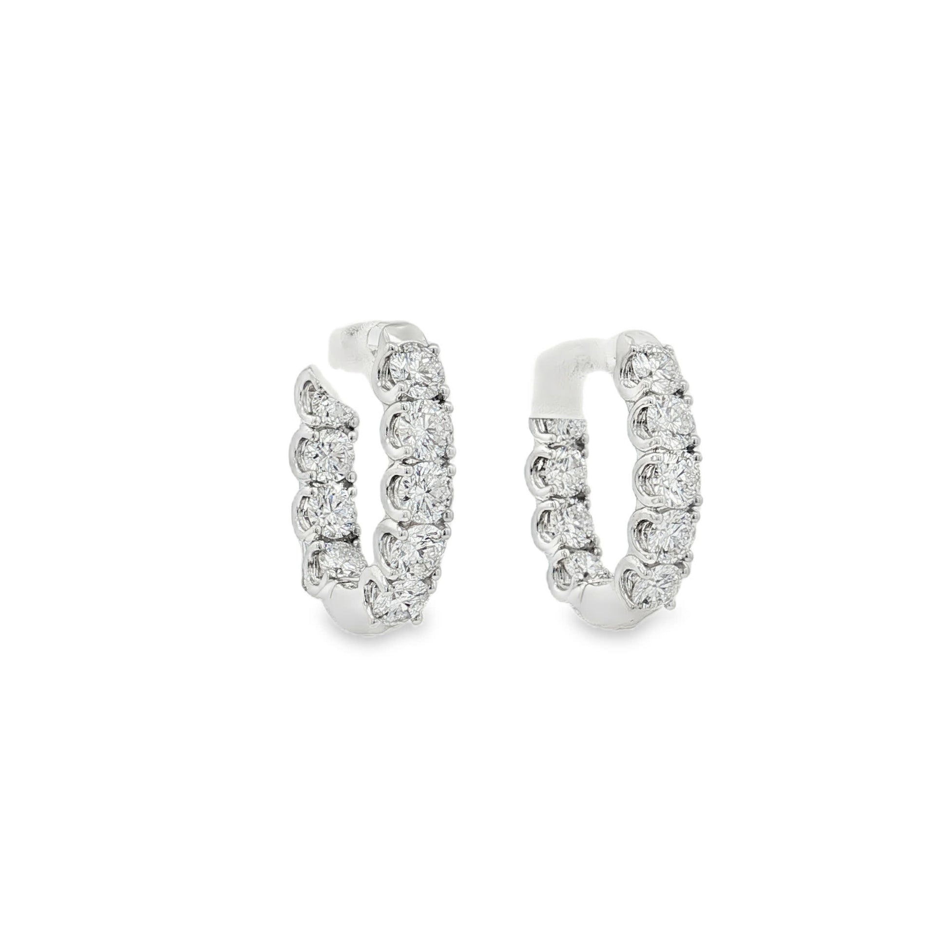 Ella Rose 2.50ct Lab-Grown Diamond Hoop Earrings 14K White Gold