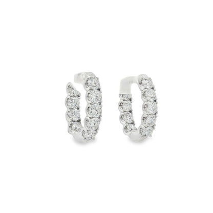 Ella Rose 2.50ct Lab-Grown Diamond Hoop Earrings 14K White Gold