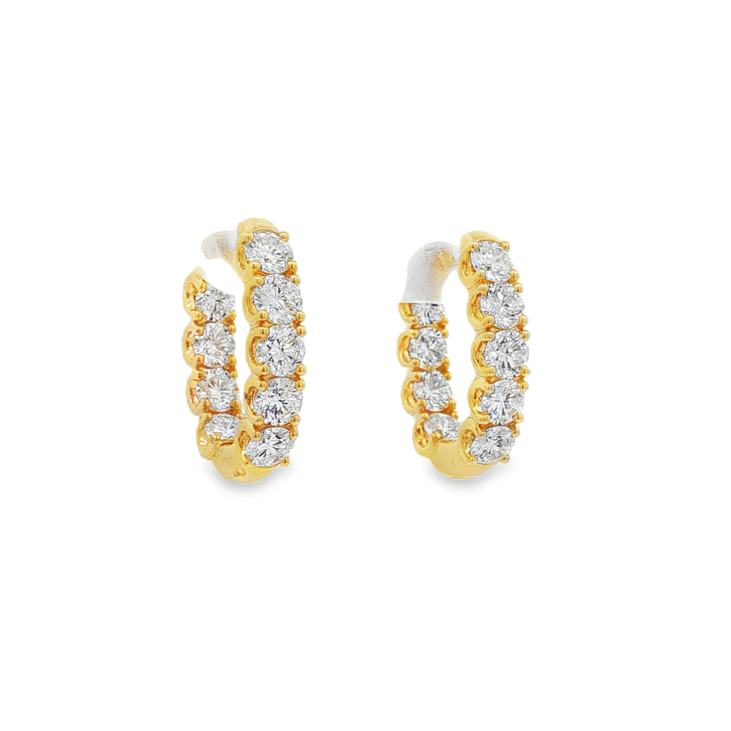Ella Rose 2.50ct Lab-Grown Diamond Hoop Earrings 14K Yellow Gold