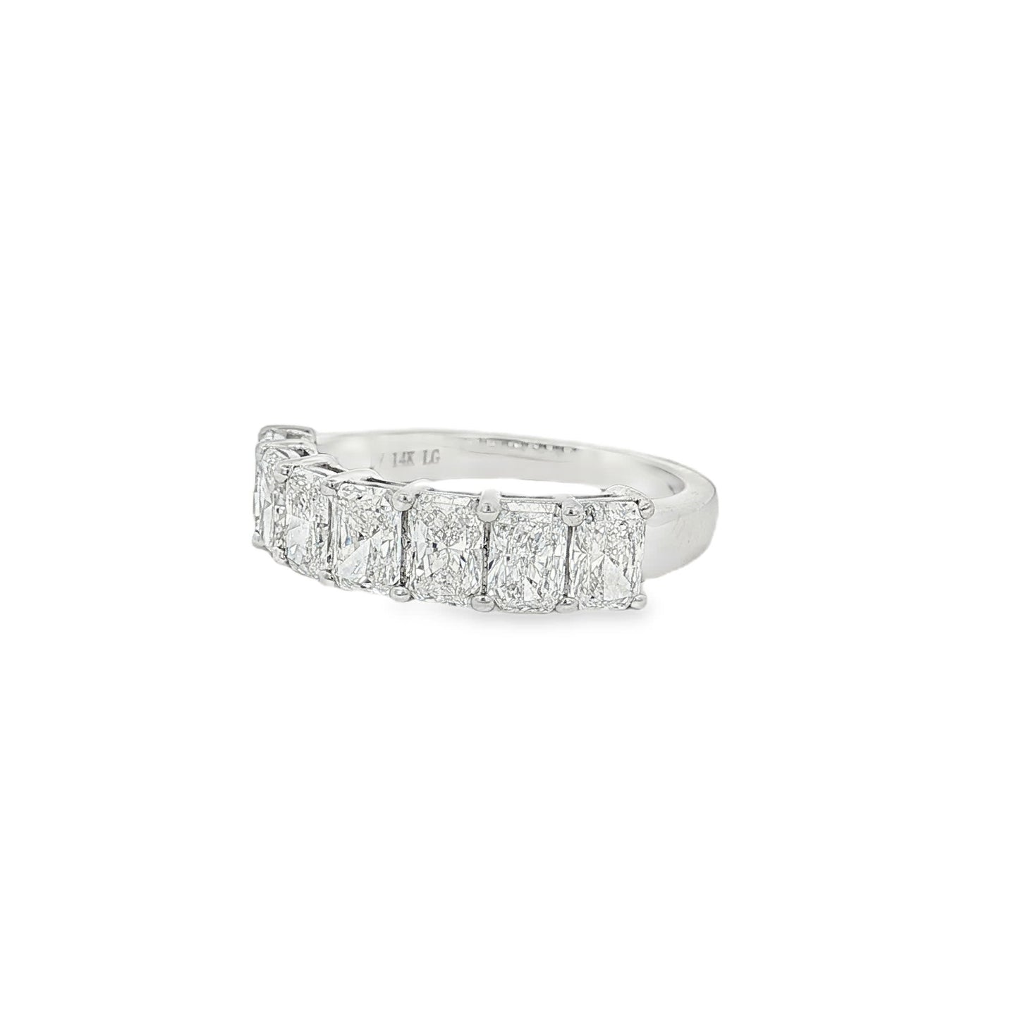 Ella Rose 3.19ct Radiant Cut Lab-Grown Diamond Seven-Stone Ring 14K White Gold