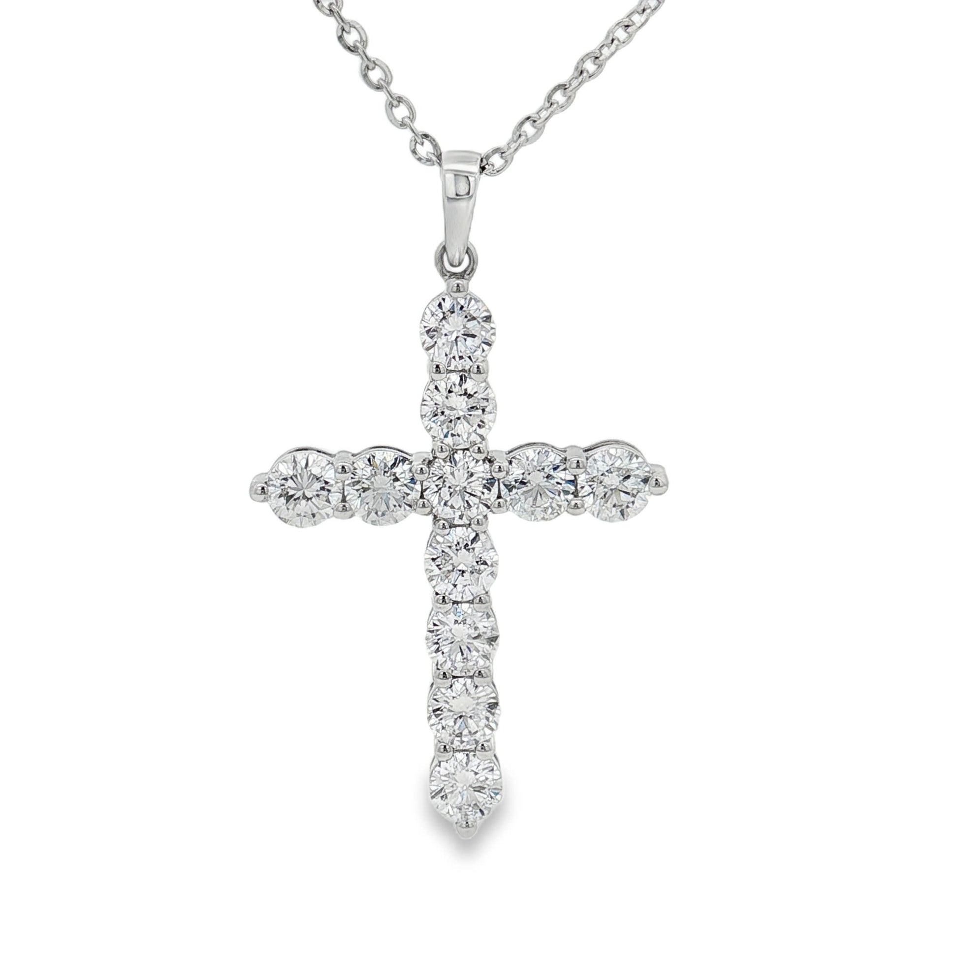 Ella Rose 2.04ct Lab-Grown Diamond Cross Pendant 14K White Gold