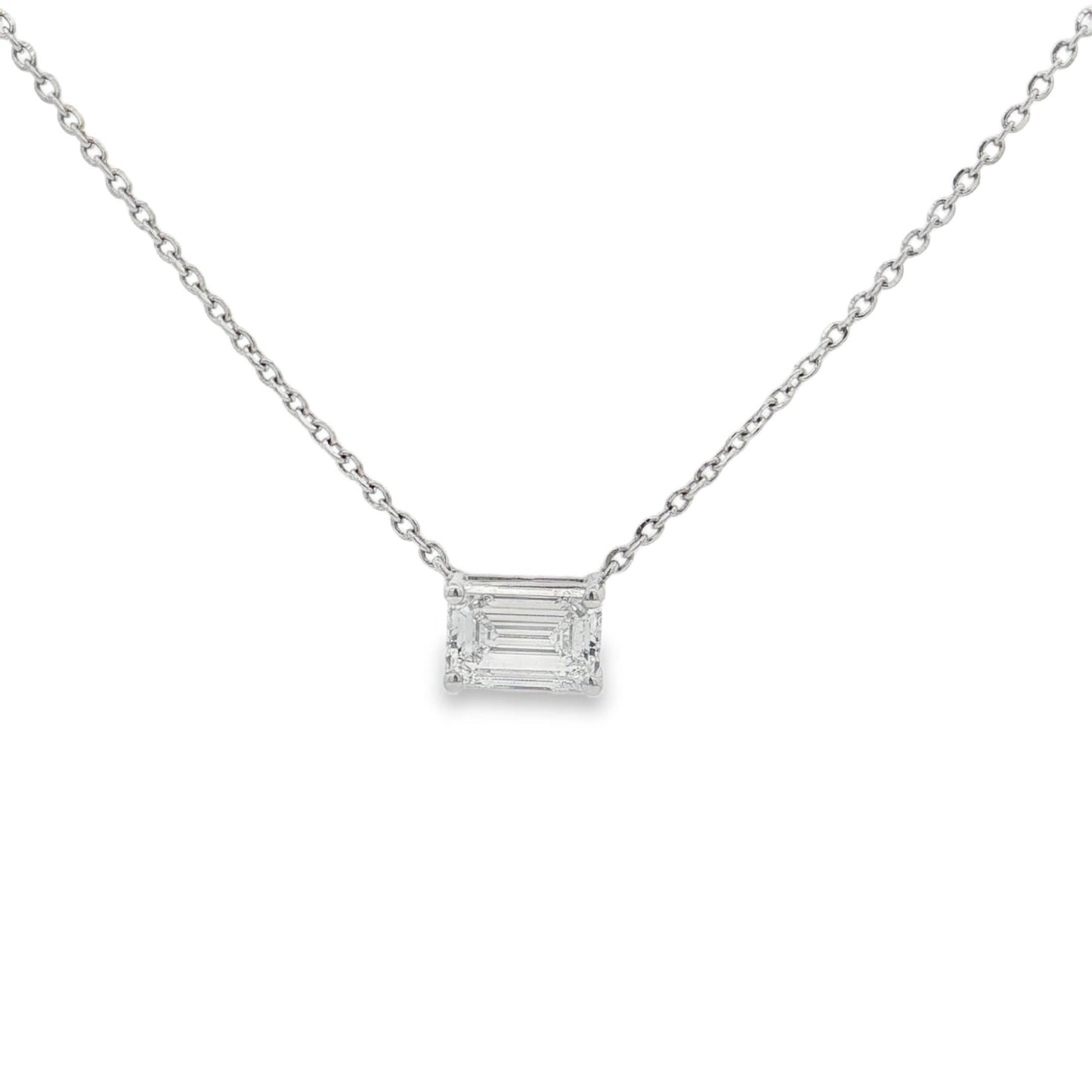 Ella Rose 1.50ct Emerald Cut Lab-Grown Diamond Pendant 14K White Gold