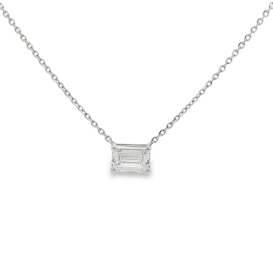 Ella Rose 1.50ct Emerald Cut Lab-Grown Diamond Pendant 14K White Gold
