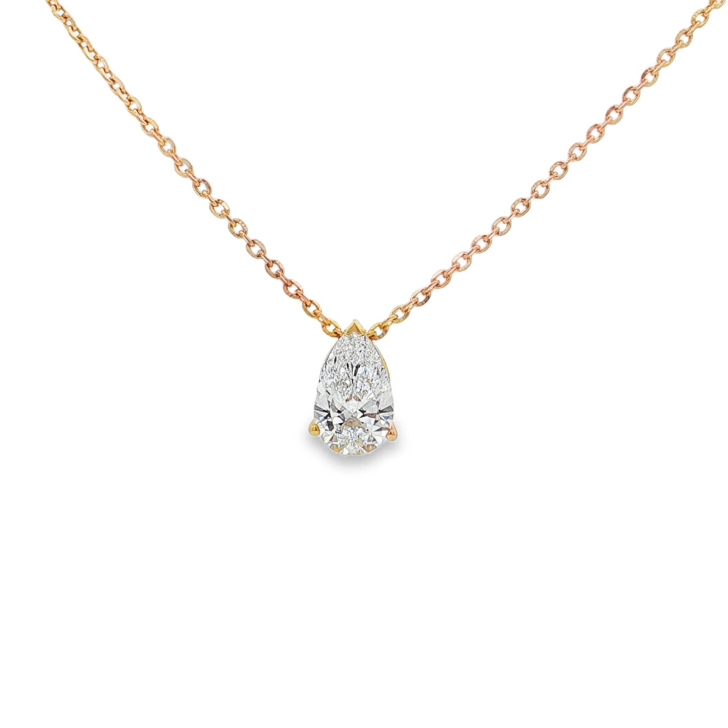 Ella Rose 1.10ct Pear Cut Lab-Grown Diamond Pendant 14K Yellow Gold