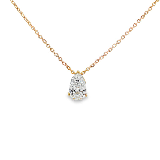 Ella Rose 1.10ct Pear Cut Lab-Grown Diamond Pendant 14K Yellow Gold