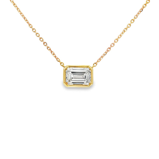 Ella Rose 2.05ct Emerald Cut Lab-Grown Diamond Pendant 14K Yellow Gold