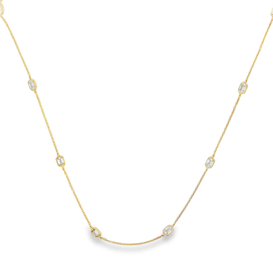 Ella Rose 1.66ct Emerald Cut Lab-Grown Diamond Necklace 14K Yellow Gold