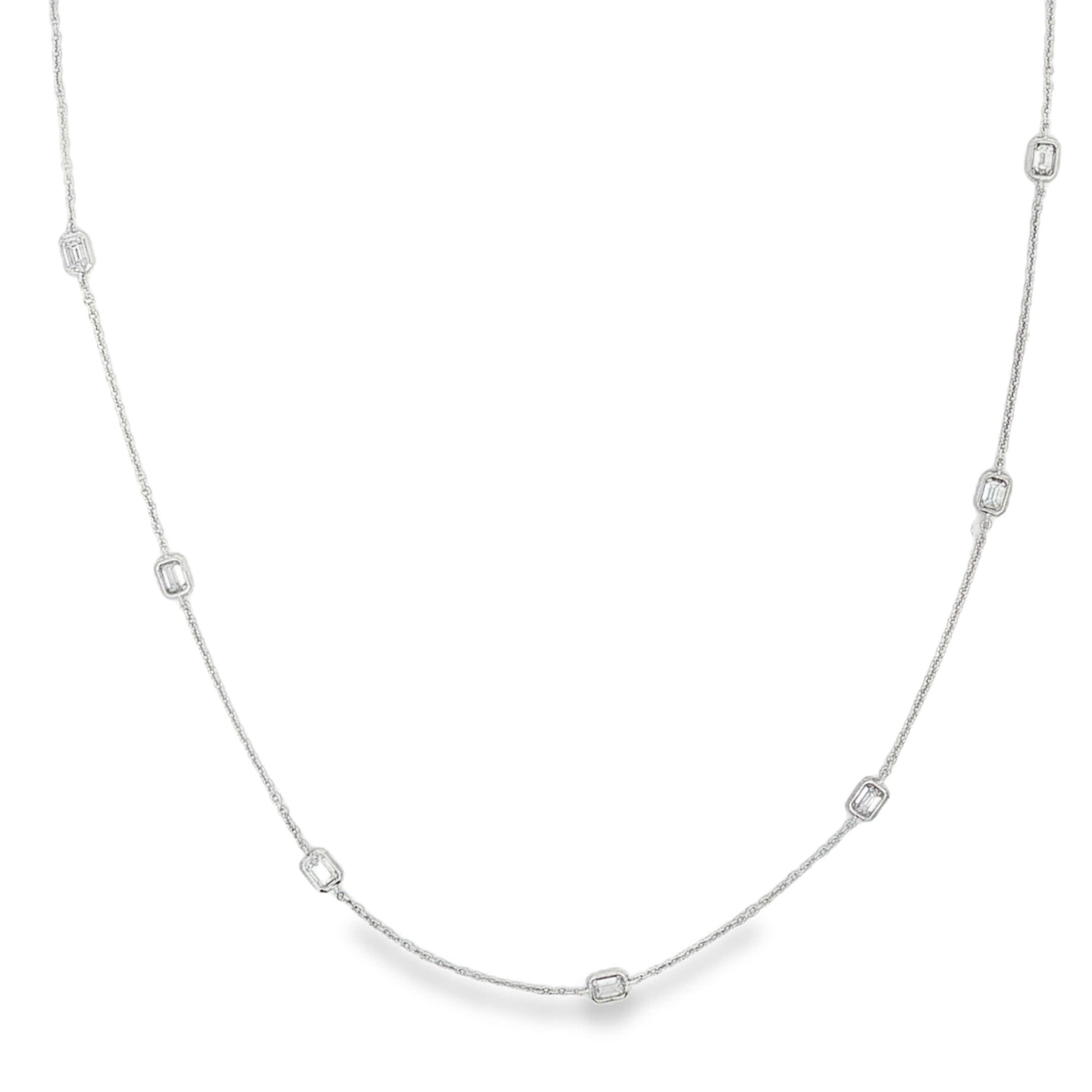 Ella Rose 1.66ct Emerald Cut Lab-Grown Diamond Necklace 14K White Gold