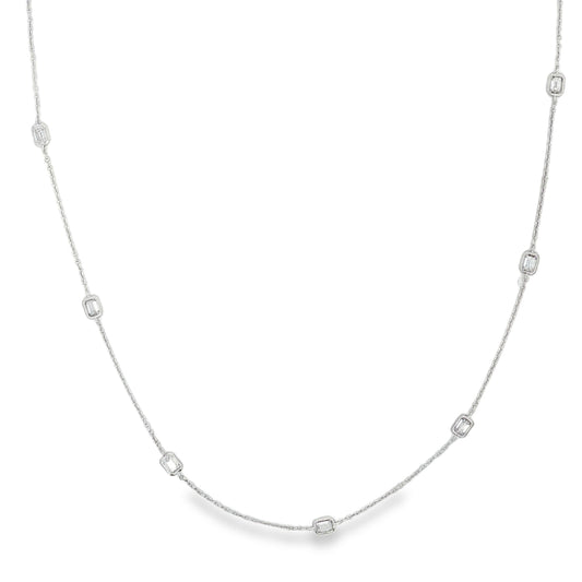 Ella Rose 1.66ct Emerald Cut Lab-Grown Diamond Necklace 14K White Gold