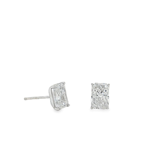 Ella Rose 2.18ct Radiant Cut Lab-Grown Diamond Stud Earrings 14K White Gold