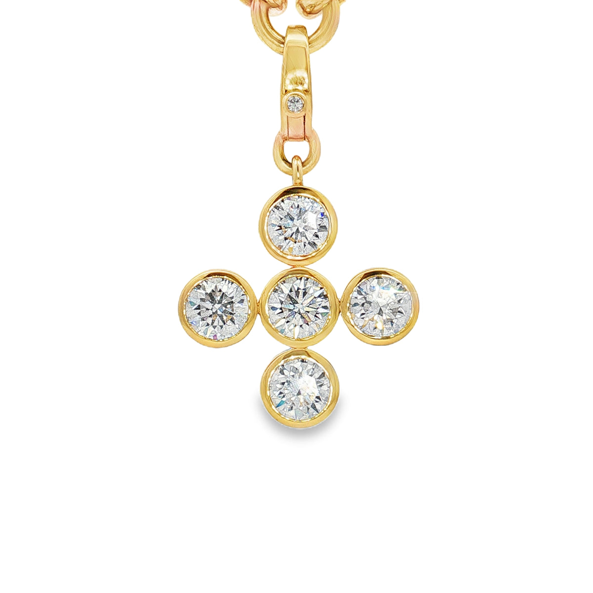 Ella Rose 14K Yellow Gold 3.77ct Lab-Grown Diamond Cross Pendant