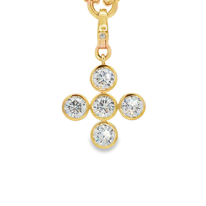 Ella Rose 14K Yellow Gold 3.77ct Lab-Grown Diamond Cross Pendant