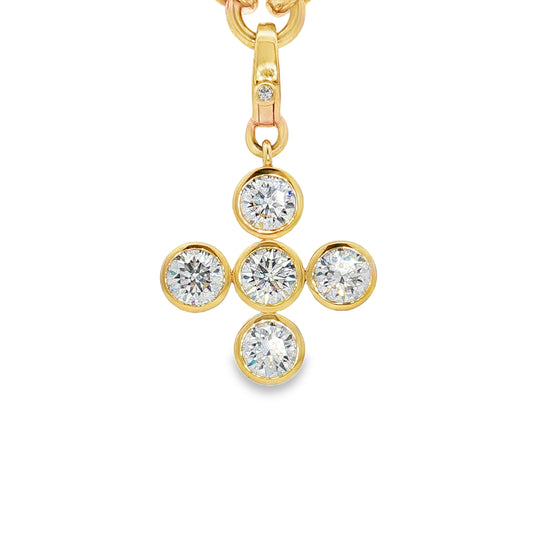 Ella Rose 14K Yellow Gold 3.77ct Lab-Grown Diamond Cross Pendant