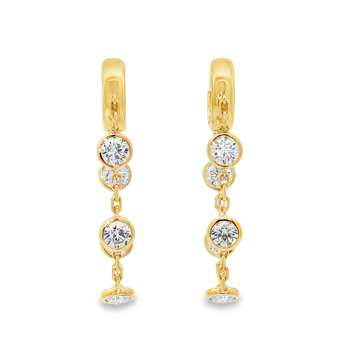 Ella Rose 14K Yellow Gold 3.26ct Lab-Grown Diamond Chain Drop Earrings