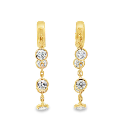 Ella Rose 14K Yellow Gold 3.26ct Lab-Grown Diamond Chain Drop Earrings