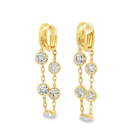 Ella Rose 14K Yellow Gold 3.26ct Lab-Grown Diamond Chain Drop Earrings