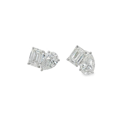Ella Rose 14K White Gold 4.67ct Toi et Moi Lab-Grown Diamond Stud Earrings