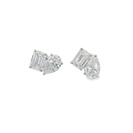 Ella Rose 14K White Gold 4.67ct Toi et Moi Lab-Grown Diamond Stud Earrings