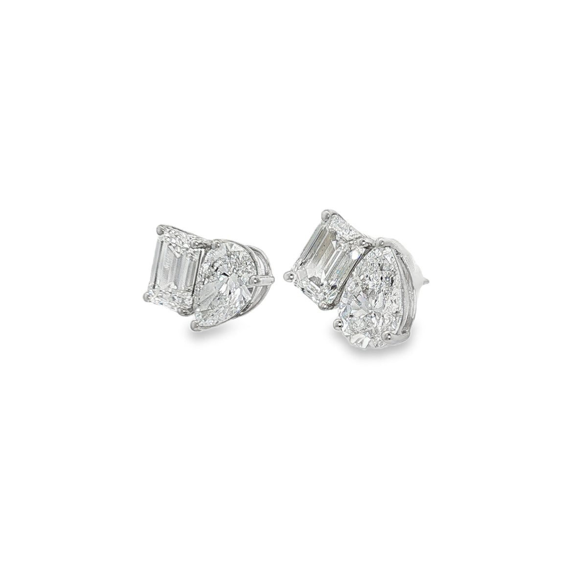 Ella Rose 14K White Gold 4.67ct Toi et Moi Lab-Grown Diamond Stud Earrings