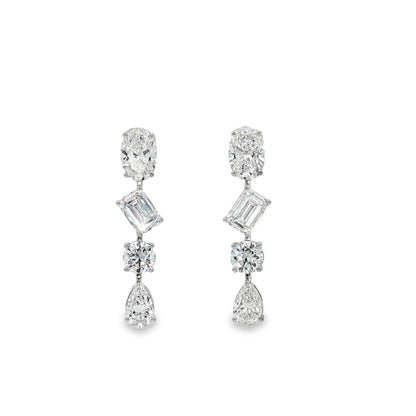 Ella Rose 14K White Gold 4.98ct Mixed-Shape Lab-Grown Diamond Dangle Earrings