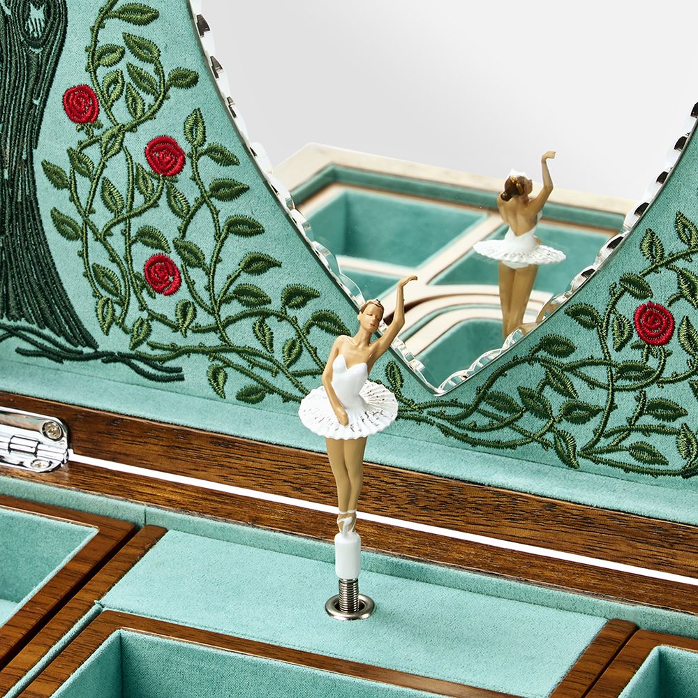 WOLF Ballet Sleeping Beauty Musical Jewelry Box — Walnut Wood