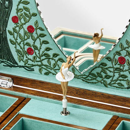 WOLF Ballet Sleeping Beauty Musical Jewelry Box — Walnut Wood