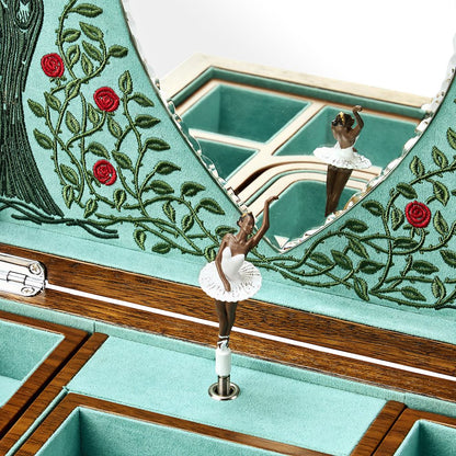 WOLF Ballet Sleeping Beauty Musical Jewelry Box — Walnut Wood