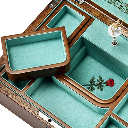 WOLF Ballet Sleeping Beauty Musical Jewelry Box — Walnut Wood