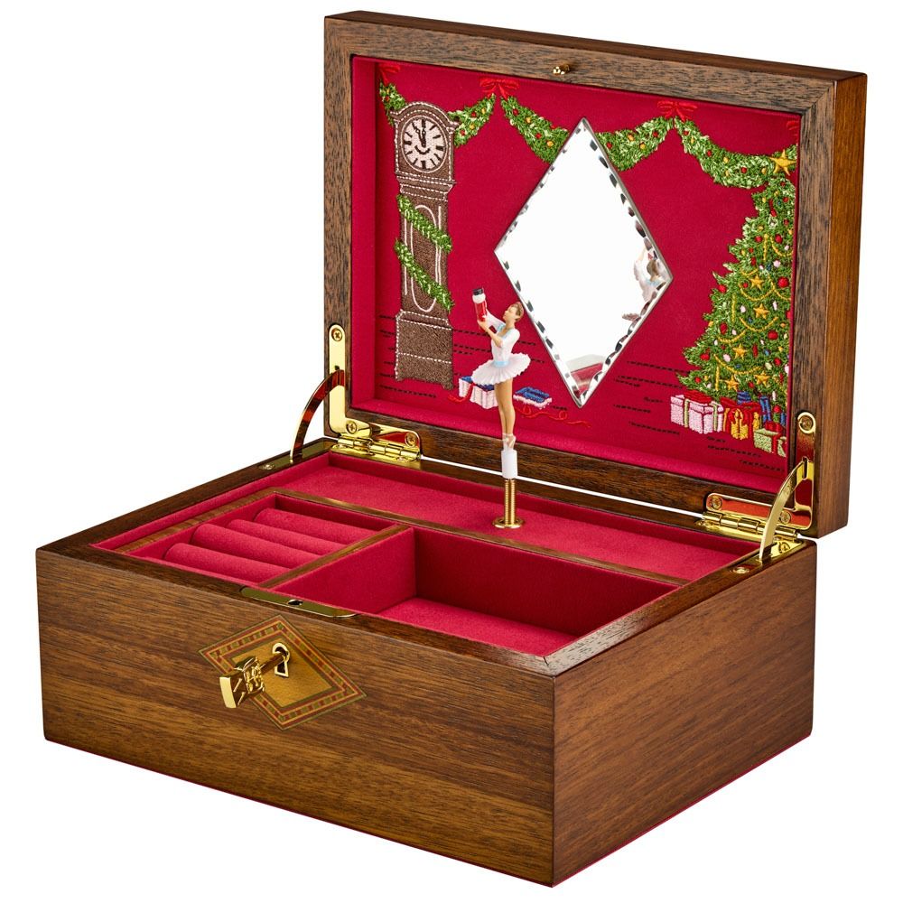 WOLF Ballet Nutcracker Musical Jewelry Box — Walnut Wood