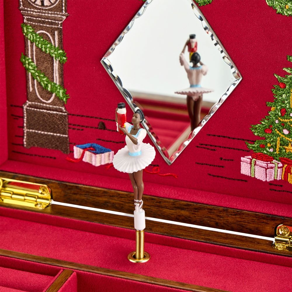 WOLF Ballet Nutcracker Musical Jewelry Box — Walnut Wood