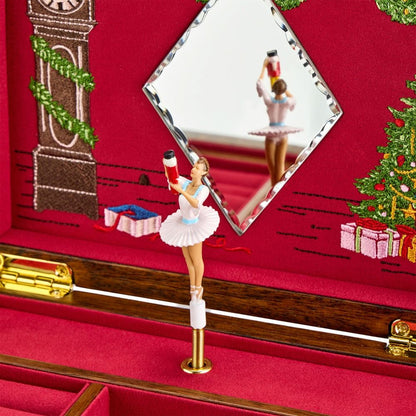 WOLF Ballet Nutcracker Musical Jewelry Box — Walnut Wood